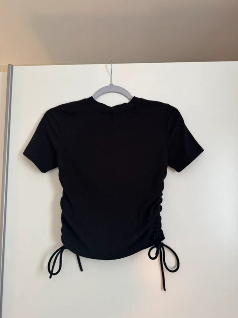 Zara black adjustable ruched top